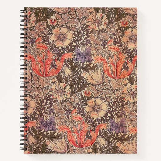 ヴィンテージ優雅なフローラプリント ノートブック (正面)