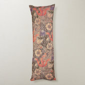 ヴィンテージ優雅なフローラプリント ボディピロー (裏面 (縦))