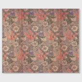 ヴィンテージ優雅なフローラプリント ラッピングペーパー (フラット)