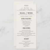 ヴィンテージ優雅 | のメ結婚ニュー メニュー (正面/裏面)