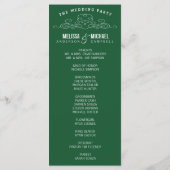 ヴィンテージ優雅 | エメラルド結婚式 プログラム (裏面)