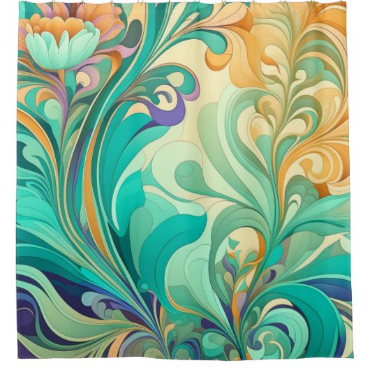 ヴィンテージ優雅 シャワーカーテン (正面)