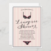 ヴィンテージ優雅 |ランジェリーブライダルシャワー招待状 招待状 (正面/裏面)