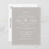 ヴィンテージ優雅 | 日付はがきを保存する 案内ポストカード (正面/裏面)