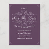 ヴィンテージ優雅 | 日付はがきを保存する 案内ポストカード (正面)