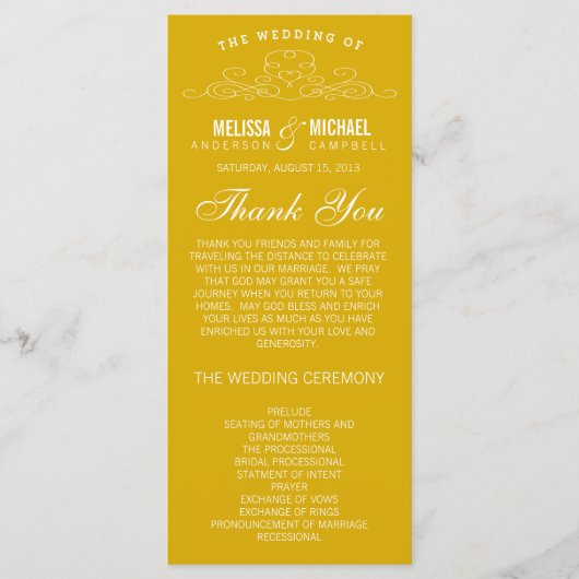 ヴィンテージ優雅 | 結婚式 プログラム (正面)