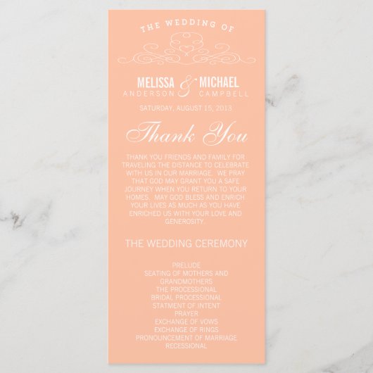 ヴィンテージ優雅 | 結婚式 プログラム (正面)