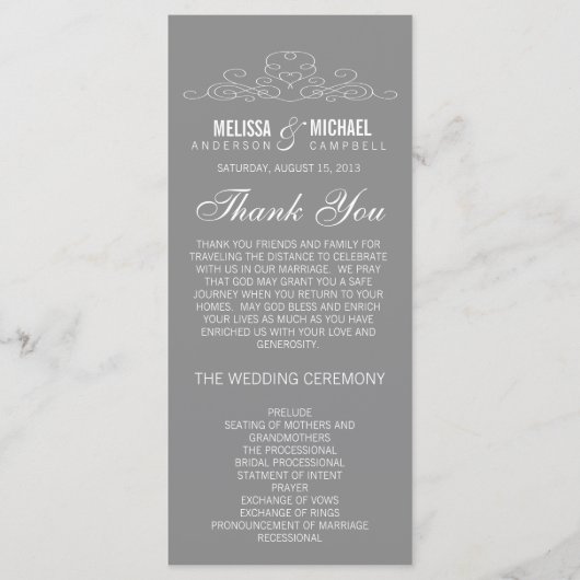 ヴィンテージ優雅 | 結婚式 プログラム (正面)