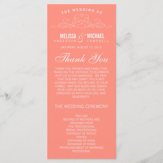 ヴィンテージ優雅 | 結婚式 プログラム (正面)