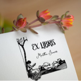 ヴィンテージ元ライブラリ蔵書票名帳読の セルフインキングスタンプ