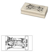 ヴィンテージ元天秤座ガールと本テンプレート ラバースタンプ (押印)