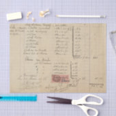 ヴィンテージ元帳レコード 薄葉紙 (クラフト)