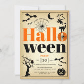 ヴィンテージ元素成人ハローウィンパーティ 招待状 (正面)