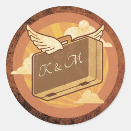 ヴィンテージ先モノグラムの荷物シール ラウンドシール