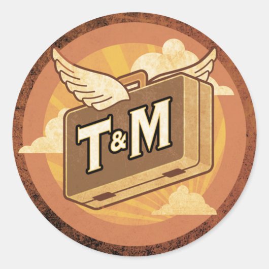 ヴィンテージ先ライトラゲッジシール ラウンドシール (正面)