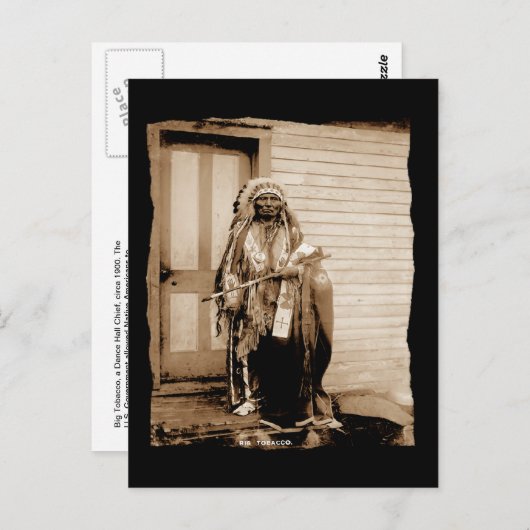 ヴィンテージ先住民アメリカの大きなタバコ、ダンスホール ポストカード (正面/裏面)