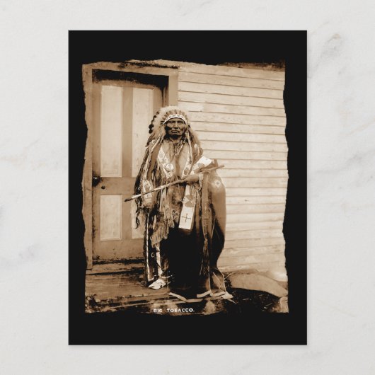 ヴィンテージ先住民アメリカの大きなタバコ、ダンスホール ポストカード (正面)