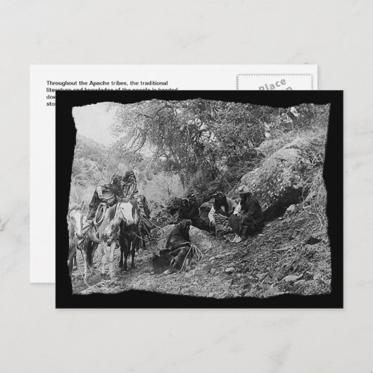 ヴィンテージ先住民アメリカのApacheストーリーテリング ポストカード (正面/裏面)