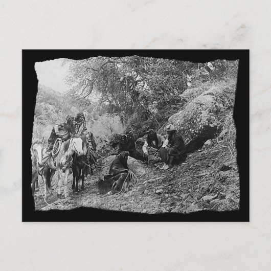 ヴィンテージ先住民アメリカのApacheストーリーテリング ポストカード (正面)