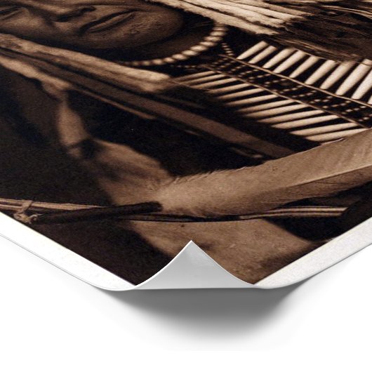 ヴィンテージ先住民アメリカイエローフクロウのポスター ポスター (角)