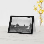 ヴィンテージ先住民アメリカンアパッチ・ティピス カード (黄色い花)