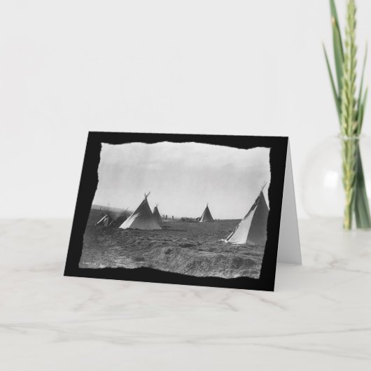 ヴィンテージ先住民アメリカンアパッチ・ティピス カード (正面)