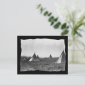 ヴィンテージ先住民アメリカンアパッチ・ティピス ポストカード (スタンド正面)