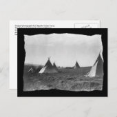 ヴィンテージ先住民アメリカンアパッチ・ティピス ポストカード (正面/裏面)