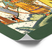 ヴィンテージ先住民アメリカンウーマンビレッジフォレスト ポスター (角)