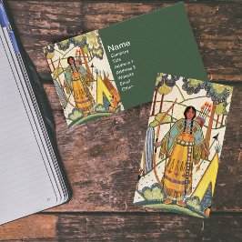 ヴィンテージ先住民アメリカンウーマンビレッジフォレスト 名刺