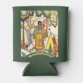 ヴィンテージ先住民アメリカンウーマンビレッジフォレスト 缶クーラー (正面)