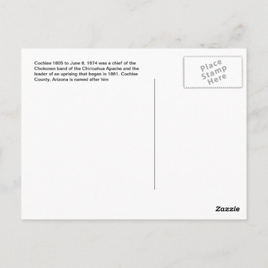 ヴィンテージ先住民アメリカンコシーズアパッチ ポストカード (裏面)