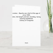 ヴィンテージ先住民アメリカンジェロニモアパッチ カード (裏面)