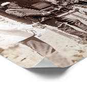 ヴィンテージ先住民アメリカンスタンディングエルクポスター ポスター (角)