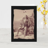 ヴィンテージ先住民アメリカンポンカビッグチーフ カード (黄色い花)