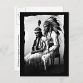 ヴィンテージ先住民アメリカンラブカップルBannock Tribe 案内ポストカード (正面/裏面)