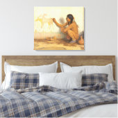 ヴィンテージ先住民アメリカン、インディアンアーティストby Couse キャンバスプリント (インサイチュ (寝室))