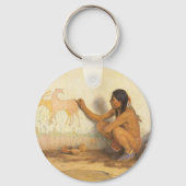 ヴィンテージ先住民アメリカン、インディアンアーティストby Couse キーホルダー (正面)