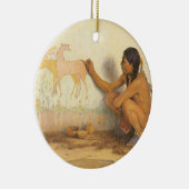 ヴィンテージ先住民アメリカン、インディアンアーティストby Couse セラミックオーナメント (右)