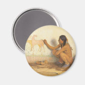 ヴィンテージ先住民アメリカン、インディアンアーティストby Couse マグネット (正面/裏面)