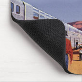 ヴィンテージ先住民アメリカン・インディアン・アット・ザ・トレイン マウスパッド (コーナー)