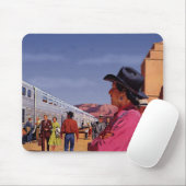 ヴィンテージ先住民アメリカン・インディアン・アット・ザ・トレイン マウスパッド (マウス)