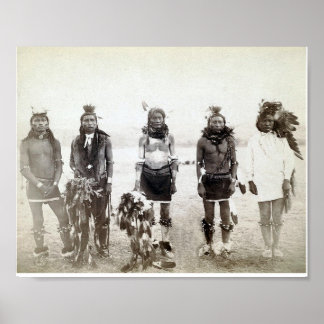 ヴィンテージ先住民アメリカン・ウォリアー・グループ・ポスター ポスター