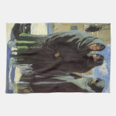 ヴィンテージ先住民アメリカン、タオスガールズバイウォルター・ウファー キッチンタオル (横)