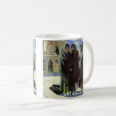 ヴィンテージ先住民アメリカン、タオスガールズバイウォルター・ウファー コーヒーマグカップ (正面右)