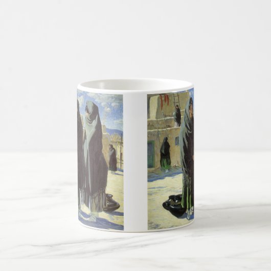 ヴィンテージ先住民アメリカン、タオスガールズバイウォルター・ウファー コーヒーマグカップ (中央)