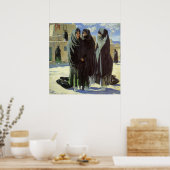 ヴィンテージ先住民アメリカン、タオスガールズバイウォルター・ウファー ポスター (キッチン)