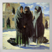 ヴィンテージ先住民アメリカン、タオスガールズバイウォルター・ウファー ポスター (正面)