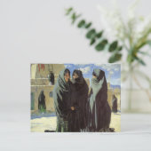 ヴィンテージ先住民アメリカン、タオスガールズバイウォルター・ウファー ポストカード (スタンド正面)