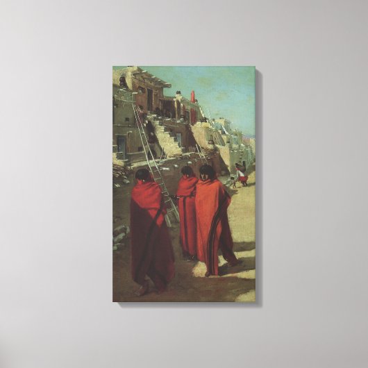 ヴィンテージ先住民アメリカン、ホピプエブロバイルイ・アキン キャンバスプリント (正面)